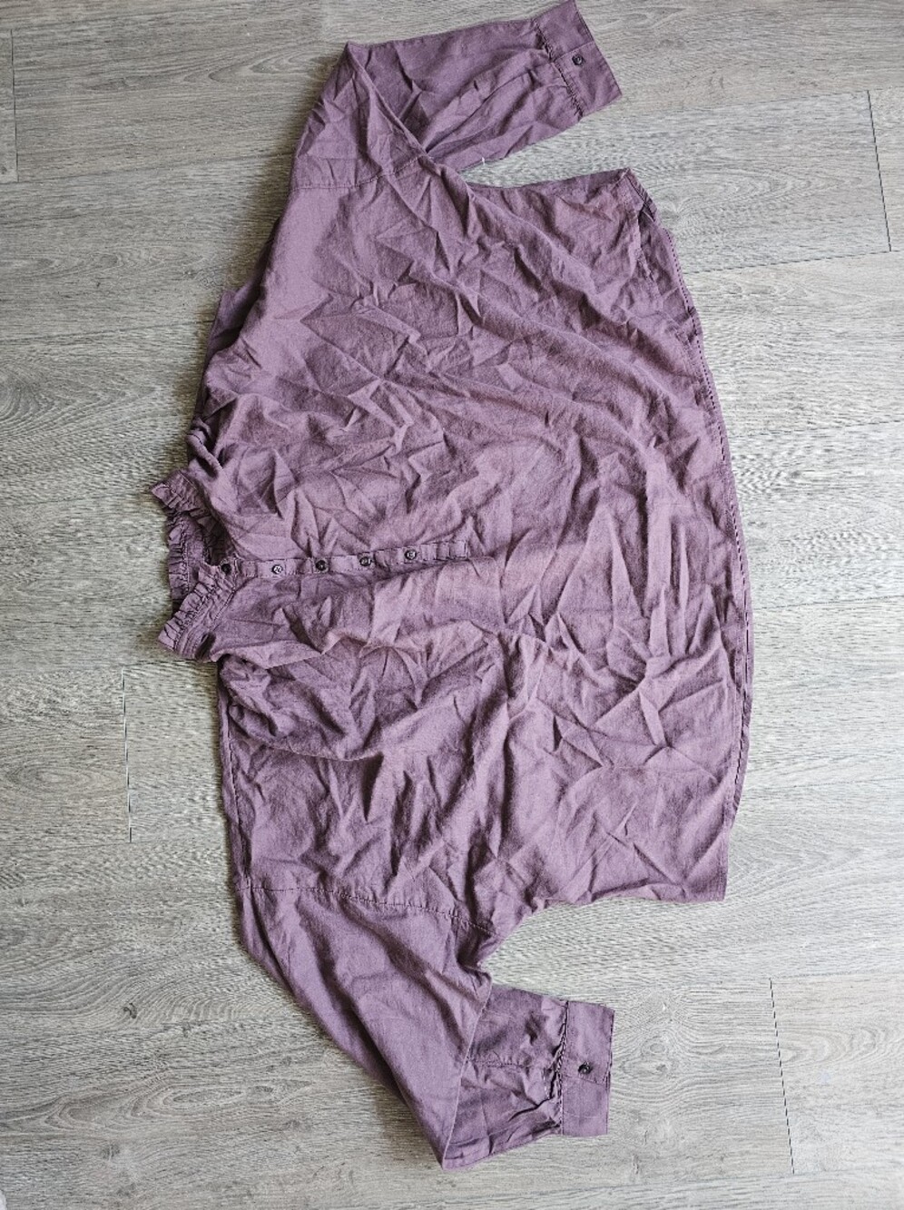 Women's Mauve Ruffled Boxy Cut Top NWOT